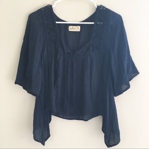 Navy boho blouse